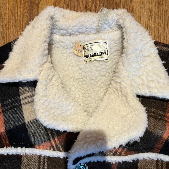 Vintage Sears 80s-90s Sherpa Style Wool Workwear Plaid Winter Jacket - Picture 2 of 5